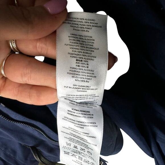 Michael Kors Men's Navy Hooded Toggle Zipper Snap 100% Cotton Jacket Coat - Picture 15 of 16